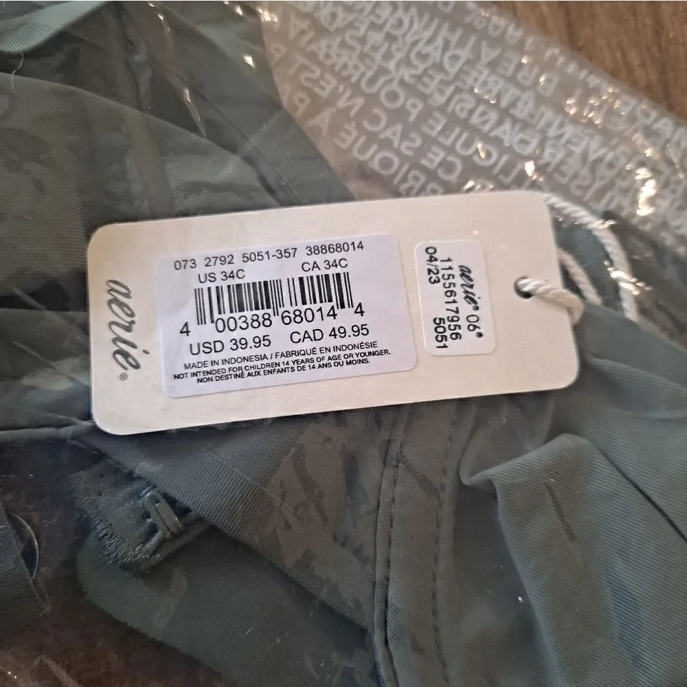 Aerie SMOOTHEZ Full Coverage Unlined Underwire Bra; Dark Green NWT